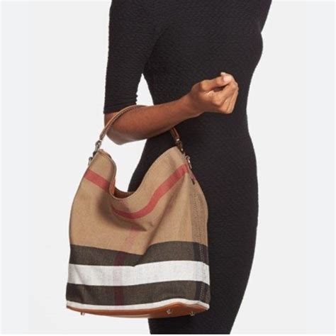 burberry canvas check medium susanna hobo|BURBERRY Canvas Mega Check Medium Susanna Hobo Black.